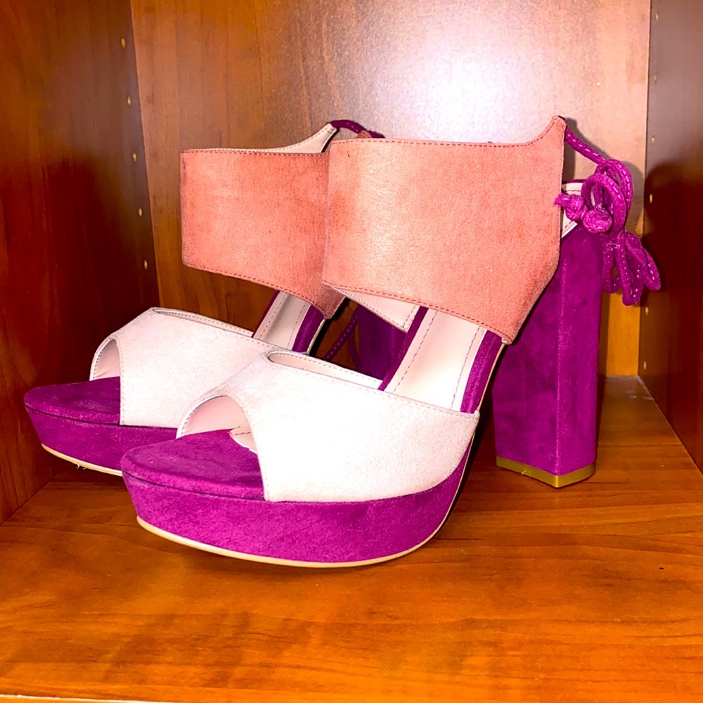 Brand New Block Heels Size 8 Light pink, Purple,